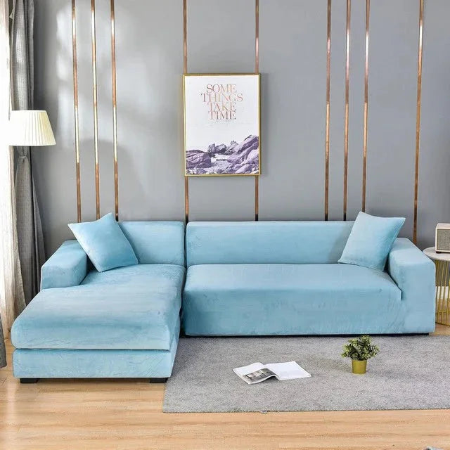 Housse Universelle Premium Pour Canapé - Protection Complète Contre Les Taches — Bleu Ciel, photo 28