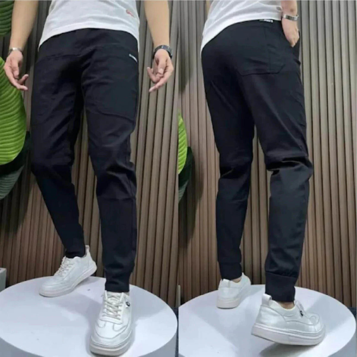 Prémiové Strečové Cargo Džíny – Pohodlí a Styl — Černá, fotografie 8